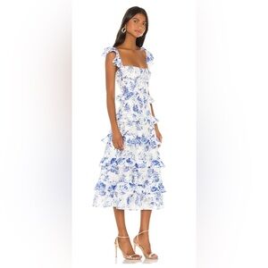 V. Chapman MARIBELLE DRESS IN FRENCH BLUE FLORAL size 6